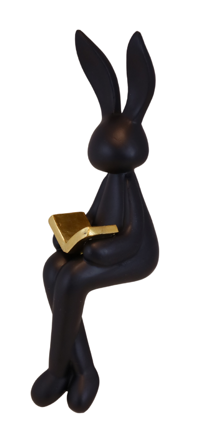 Figurină iepure colț din rășină, ornament jucăuș și decor interior