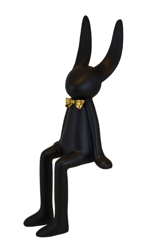 Figurină iepure XL din rășină pentru colț, ornament deosebit pentru decor interior și cadou festiv