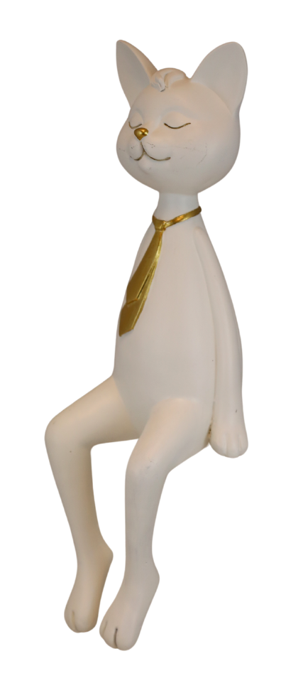 Figurină mare pisică din rășină pentru colț, ornament interior și cadou rafinat