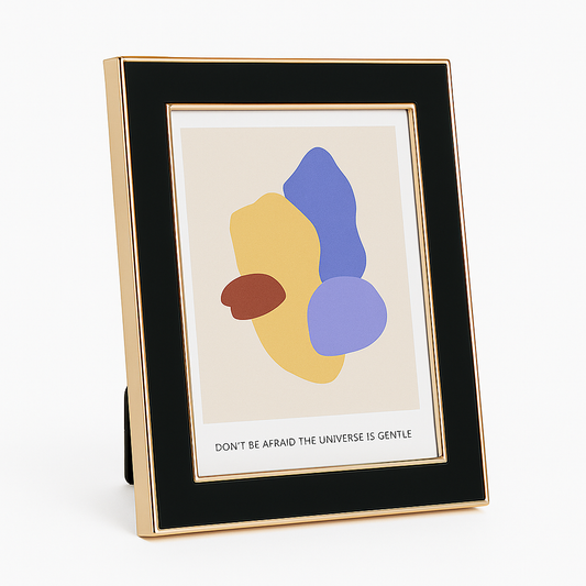 Ramă foto negru și auriu 24x29x1 cm, suport decorativ pentru fotografii mari, cadou elegant pentru casă și birou