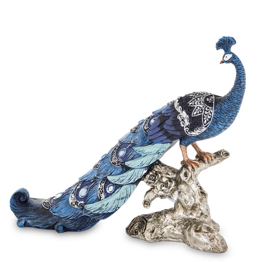 Figurină păun cu oglinzi 25x31x10 cm, decor elegant și cadou rafinat