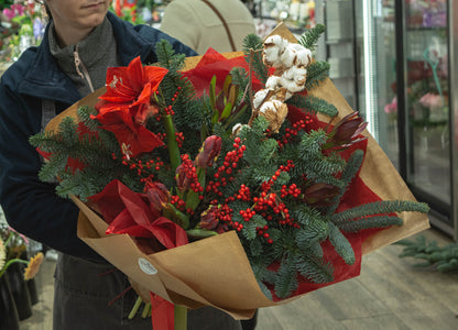 Buchet de iarnă cu brad