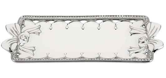 Tavă ceramică alb argintiu cu pietre 30x13x3 cm, decor elegant și cadou, mentha - flori, cadouri și decorațiuni