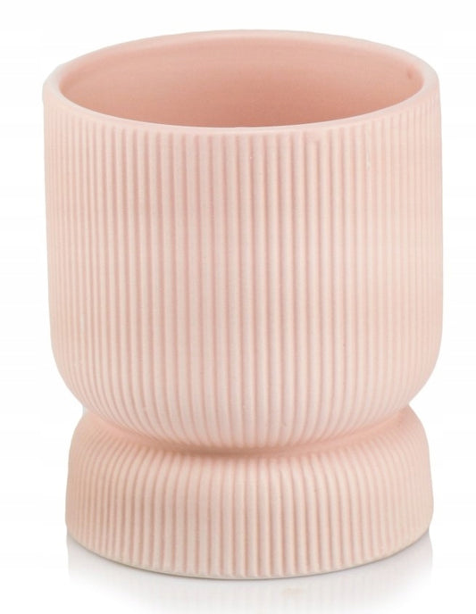 Ghiveci ceramic roz 13x15 cm pentru orhidee și plante delicate, decor elegant