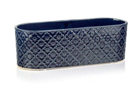 Ghiveci ceramic lung 37x13 cm pentru flori și plante de interior, decor modern
