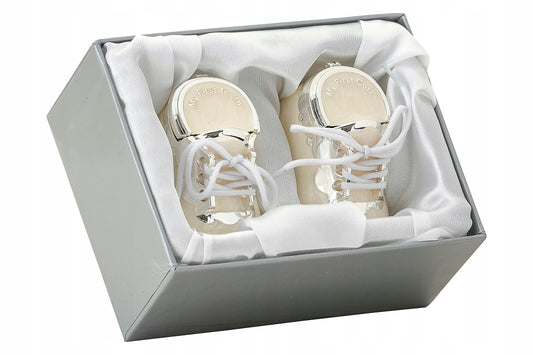 Set 2 pantofi din alamă 2,5x5 cm pentru mărturii, cadouri de botez sau nunți, decor elegant și festiv