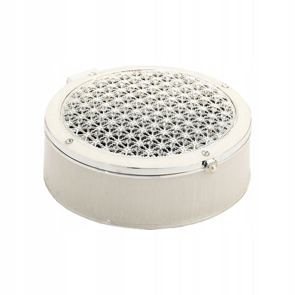 Cutie bijuterii alamă cu pietre 10 cm, ornament decorativ și cadou elegant pentru bijuterii.