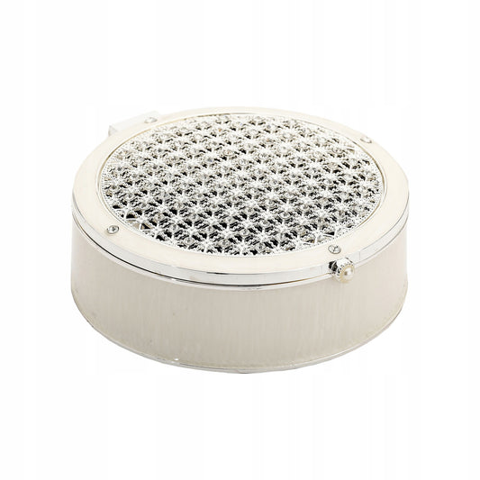Cutie bijuterii alamă cu pietre 10 cm, ornament decorativ și cadou elegant pentru bijuterii.
