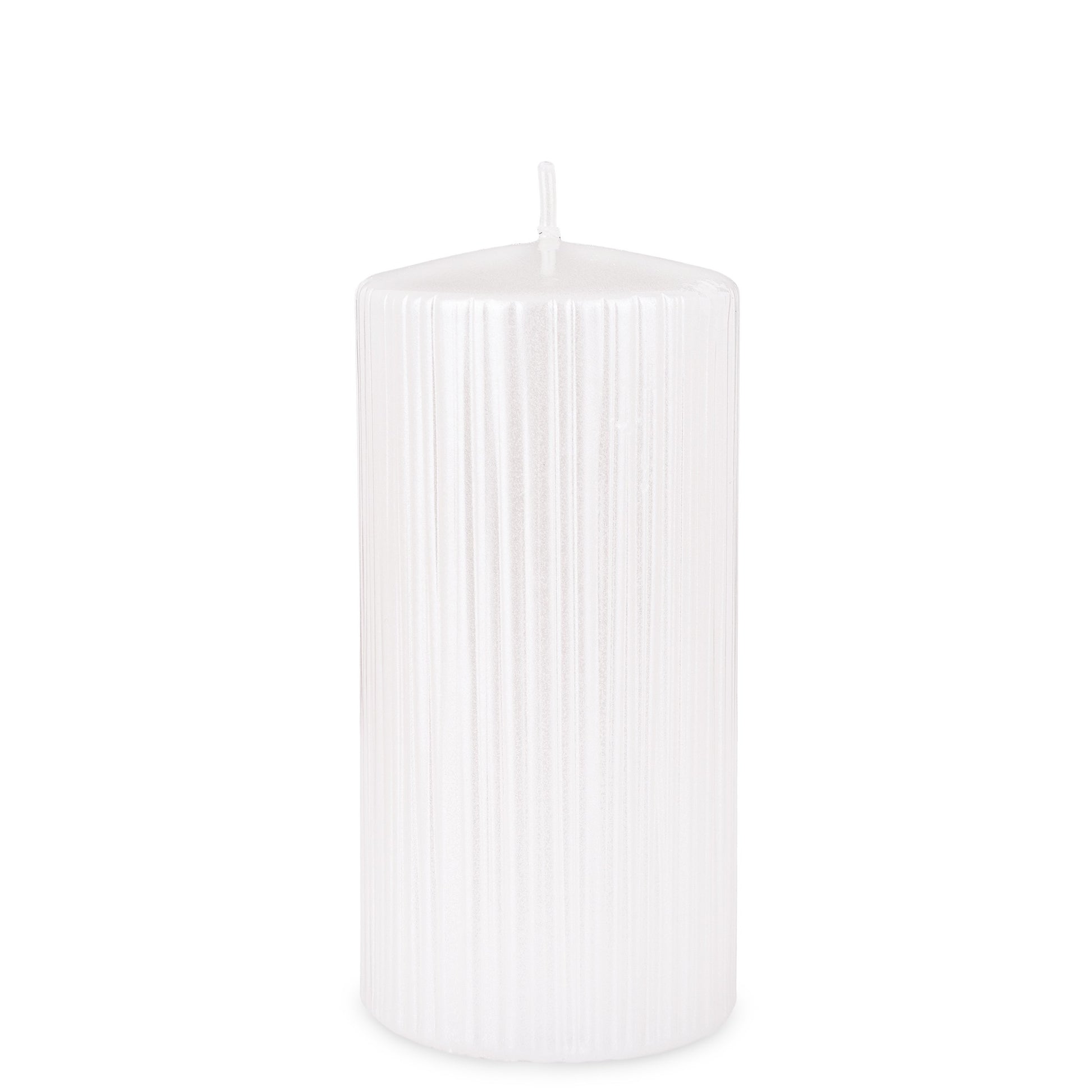 Lumânare perlată mare 15x7x7 cm, ornament elegant și rafinat pentru casă, cadou pentru aniversări și ocazii speciale, decor sofisticat pentru living și dormitor, atmosferă caldă și primitoare