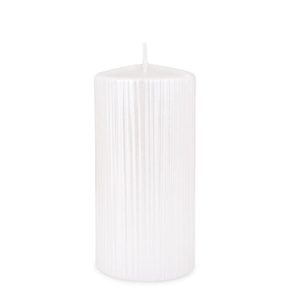 Lumânare perlată mare 15x7x7 cm, ornament elegant și rafinat pentru casă, cadou pentru aniversări și ocazii speciale, decor sofisticat pentru living și dormitor, atmosferă caldă și primitoare