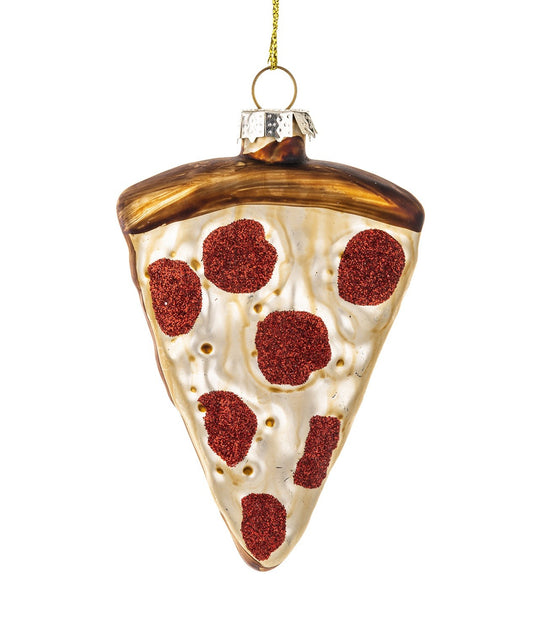 Glob Crăciun felie pizza (11x7x2,5 cm), ornament tematic de Crăciun