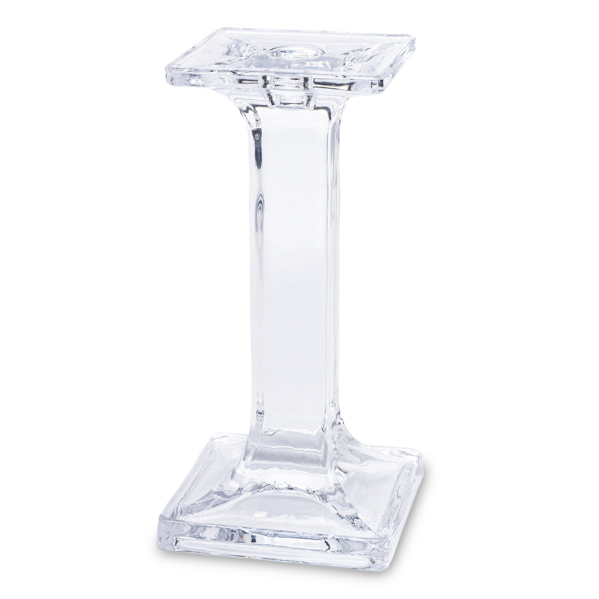Sfeșnic decorativ din sticlă masivă transparentă, ideal pentru lumânări clasice și decor minimalist elegant. Designul său curat îl face potrivit pentru orice tip de interior, de la modern la clasic. Perfect pentru seri romantice, evenimente sau cadou de casă nouă.
