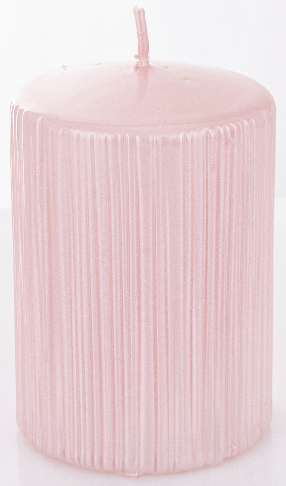 Lumânare roz perlat 12x7x7 cm