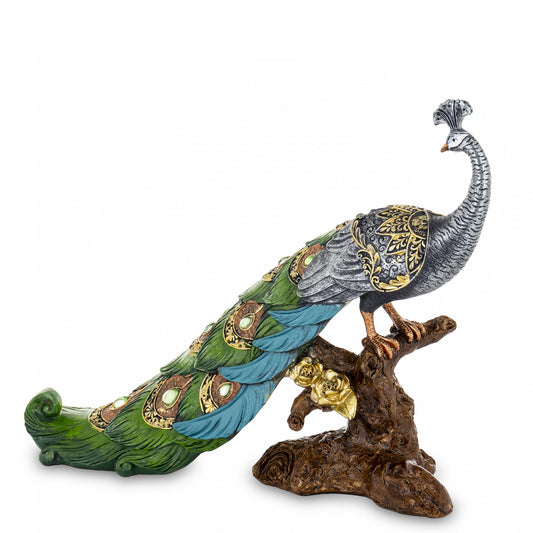 Figurină păun cu oglinzi 25x31x10 cm, decor sofisticat și cadou rafinat