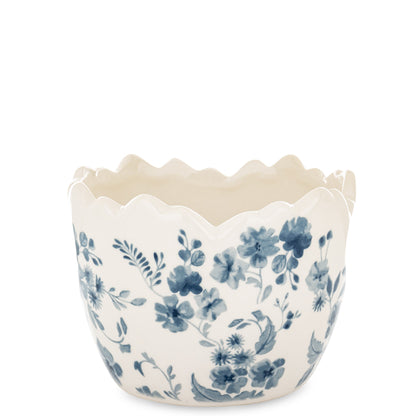 Ghiveci decorativ din ceramică în formă de ou cu model floral, ideal pentru Paște și primăvară. Este o piesă delicată și elegantă, perfectă pentru plante mici sau decor festiv de sezon. Adaugă un aer proaspăt și rafinat în casă.