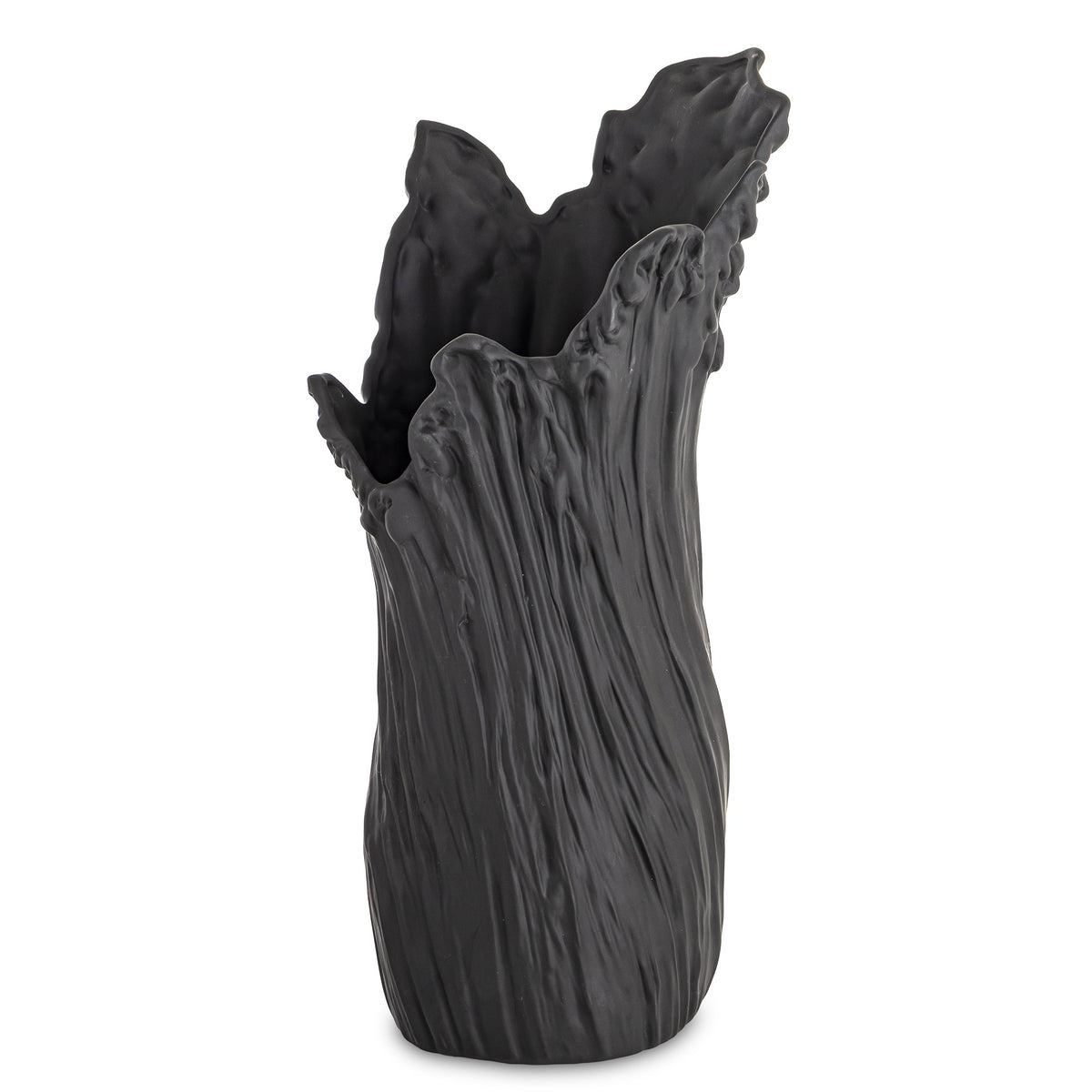 Vază din porțelan negru cu design minimalist modern, ideală pentru interioare sofisticate și elegante. Creează un contrast puternic și rafinat, fiind perfectă pentru flori simple sau aranjamente contemporane. Este o piesă statement pentru living, birou sau spații premium.