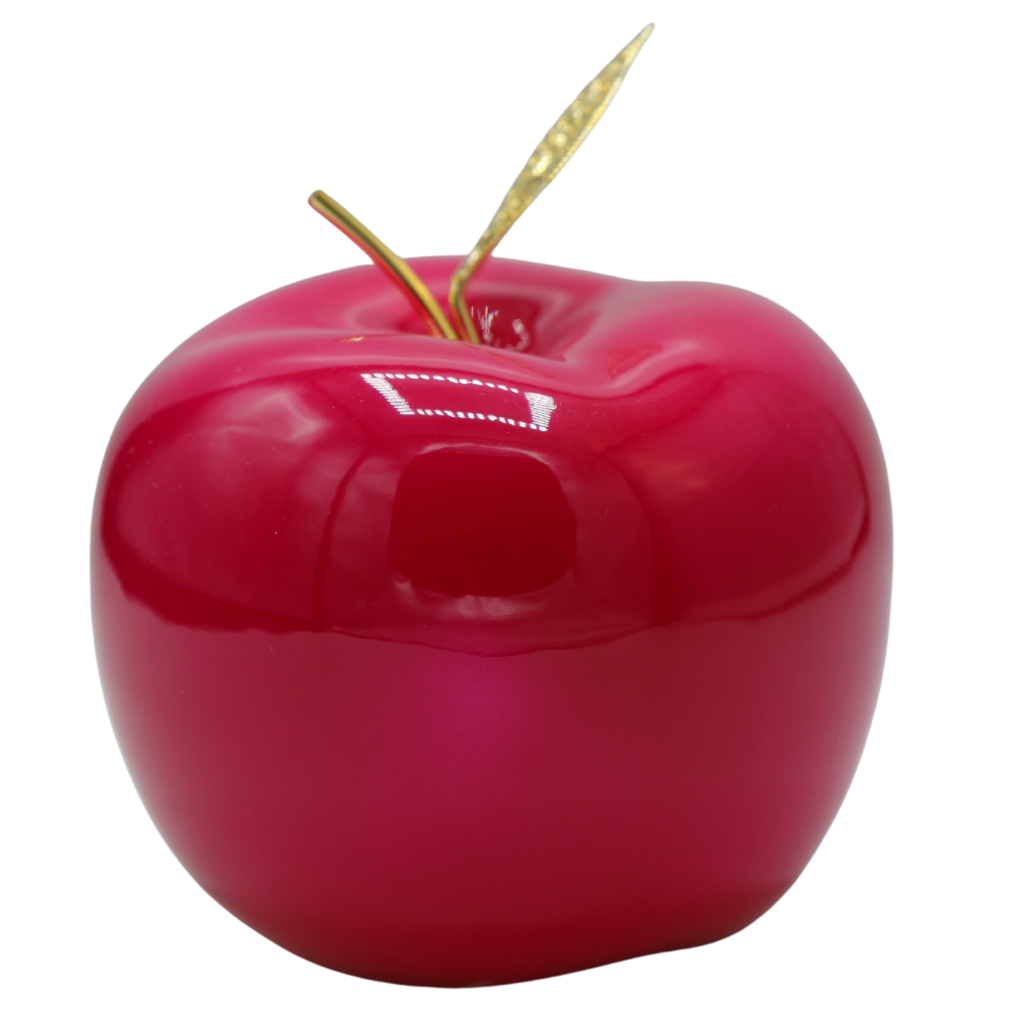Măr decorativ ceramică ciclam 12x12x12 cm, decor elegant și cadou sofisticat pentru casă