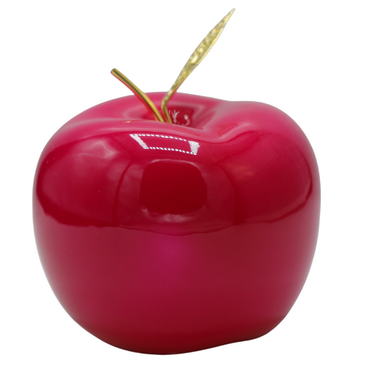 Măr decorativ ceramică ciclam 12x12x12 cm, decor elegant și cadou sofisticat pentru casă