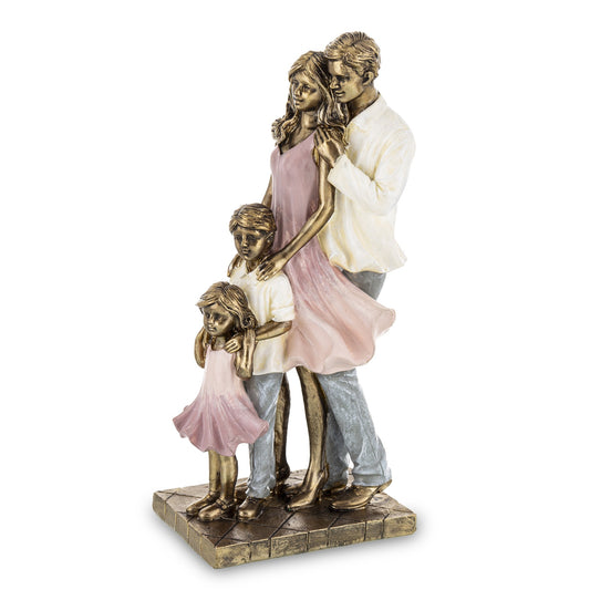 Figurină familie cu copii mică din rășină, decorațiune pentru interior, cadou simbolic pentru casă