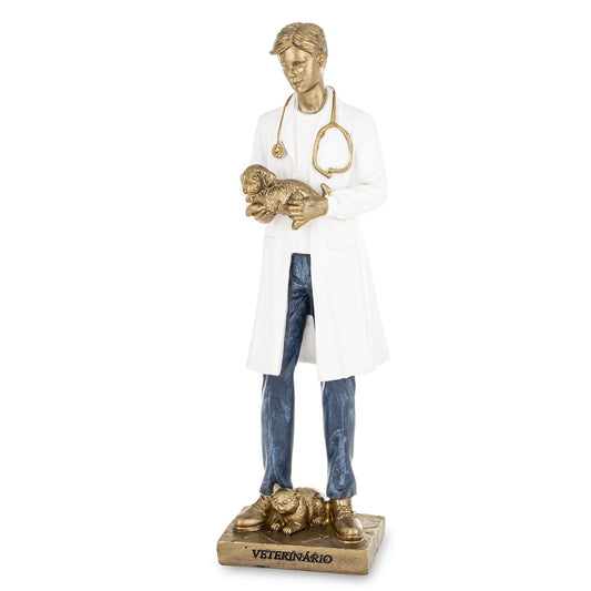 Figurină medic veterinar din rășină, decor amuzant și simbolic pentru iubitori de animale, cadou original pentru veterinar