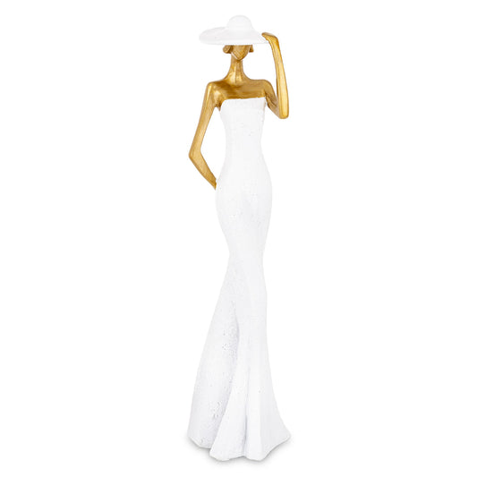 Figurină femeie cu pălărie din rășină, ornament decorativ elegant, figurine colecționabile, decor pentru living, birou sau vitrină, cadou pentru pasionați de artă și decorațiuni