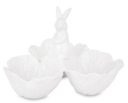 Set de boluri decorative din ceramică albă cu design iepuraș, ideale pentru Paște, primăvară sau decor vesel de bucătărie și dining. Sunt perfecte pentru bomboane, ouă decorative sau servire festivă. Adaugă un aer curat și elegant în casă.