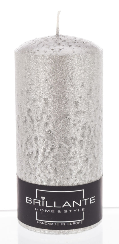 Lumânare cu sclipici argintiu 15x7x7 cm