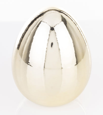 Ou decorativ ceramic auriu 10x8x8 cm