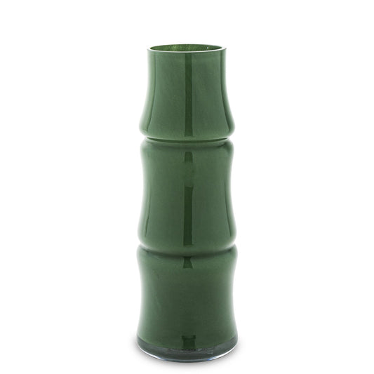 Vază decorativă din sticlă cu design inspirat din bambus, ideală pentru interioare naturale, zen și moderne. Este perfectă pentru flori simple sau aranjamente minimaliste. Adaugă echilibru și prospețime oricărui spațiu.