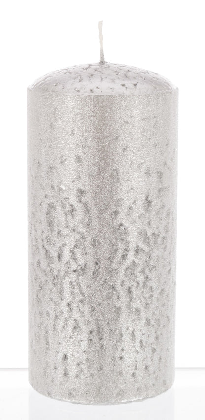 Lumânare cu sclipici argintiu 15x7x7 cm