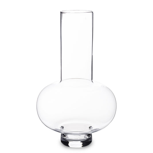 Vază sticlă transparentă 31x18x18 cm, suport pentru flori mari, decor elegant pentru casă sau evenimente