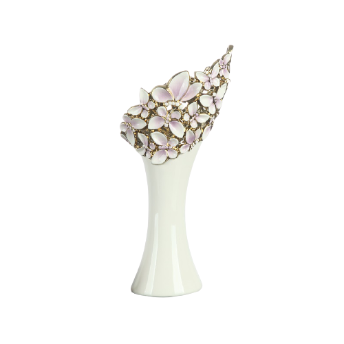 Vază fluturi mare din ceramică, 20x14x42,5 cm, cu design elegant și detalii delicate inspirate din natură, ideală pentru living, hol sau birou, perfectă pentru flori sau ca obiect decorativ de sine stătător, aducând rafinament și stil în orice spațiu.