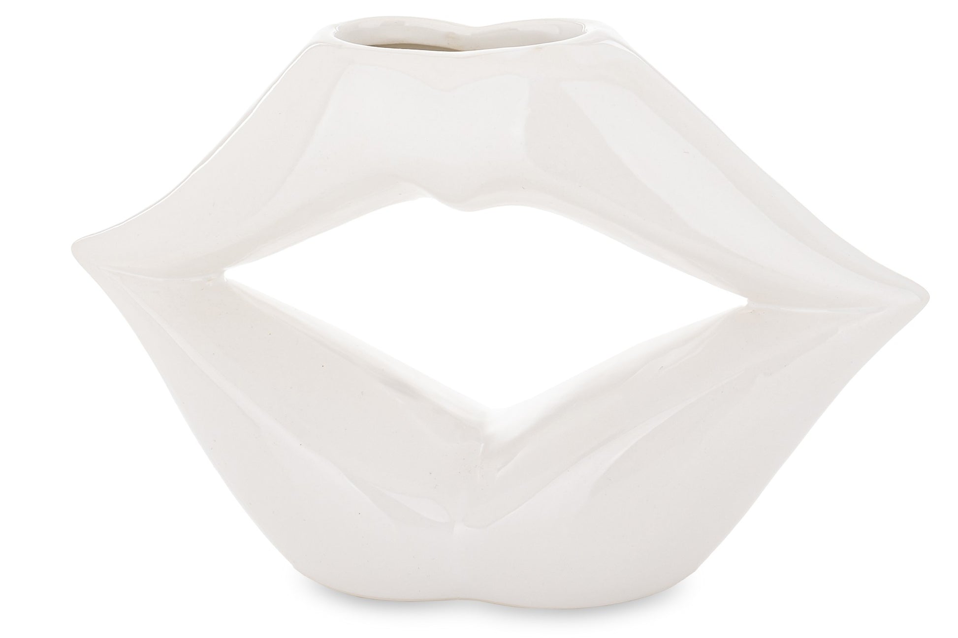 Vază buze ceramică 13x20x6,5 cm, decor modern și artistic pentru flori, ornament pentru living, birou și dormitor, cadou elegant pentru pasionații de decorațiuni, atmosferă stilată și sofisticată