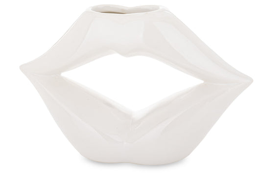 Vază buze ceramică 13x20x6,5 cm, decor modern și artistic pentru flori, ornament pentru living, birou și dormitor, cadou elegant pentru pasionații de decorațiuni, atmosferă stilată și sofisticată