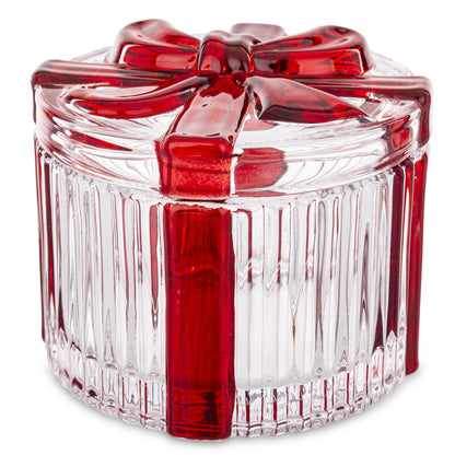 Bombonieră cadou Crăciun din sticlă 6 cm, ornament festiv și elegant pentru sărbători.