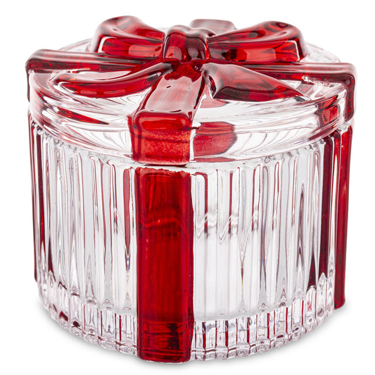 Bombonieră cadou Crăciun din sticlă 6 cm, ornament festiv și elegant pentru sărbători.