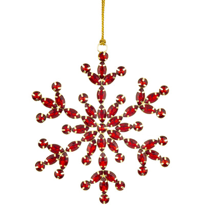 Glob fulg de zăpadă metalic cu pietre, obiect decorativ pentru decor sezonier și interior, prezentat ca accent pentru locuință