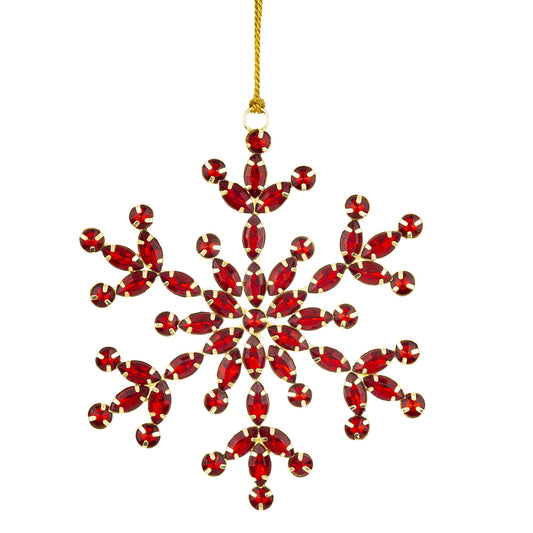 Glob fulg de zăpadă metalic cu pietre, obiect decorativ pentru decor sezonier și interior, prezentat ca accent pentru locuință