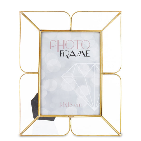Ramă foto aurie metalică 26x21 cm, decor elegant pentru fotografii memorabile, cadou pentru familie și prieteni, ornament interior rafinat pentru living, birou sau dormitor, piesă colecționabilă