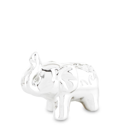 Micro elefant ceramică auriu, 3,5x4,5x2 cm, elegant și miniatural, ideal pentru decoruri discrete și rafinate.