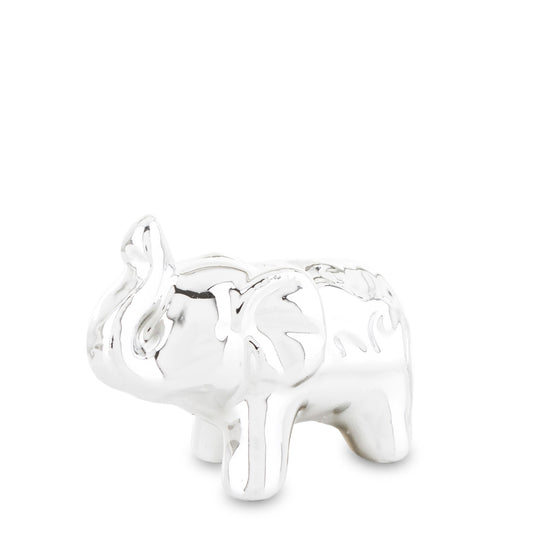 Micro elefant ceramică auriu, 3,5x4,5x2 cm, elegant și miniatural, ideal pentru decoruri discrete și rafinate.