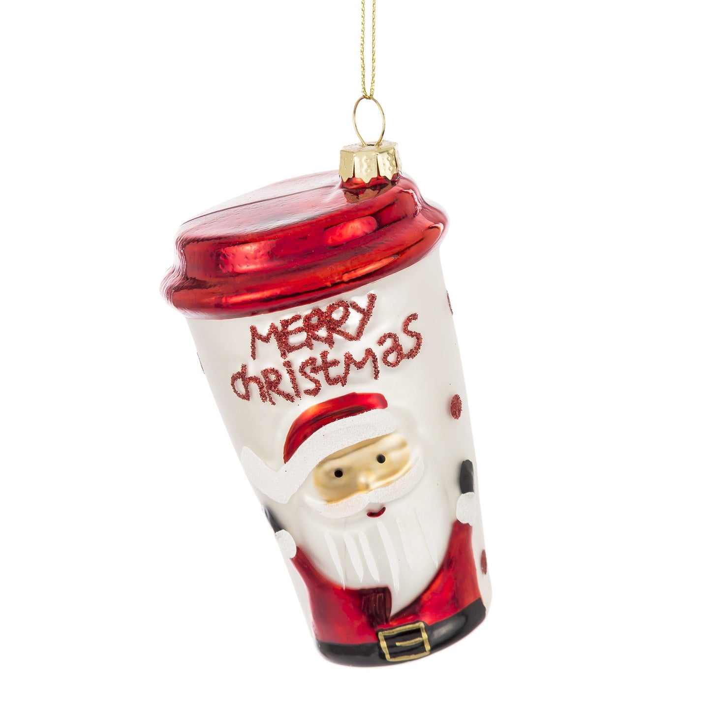 Glob Crăciun cafea (12x7x7 cm), ornament festiv cu tematică cafea