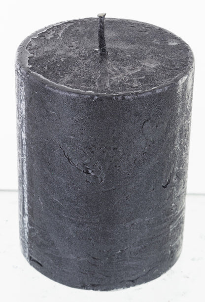 Lumânare antichizată neagră 9x7x7 cm