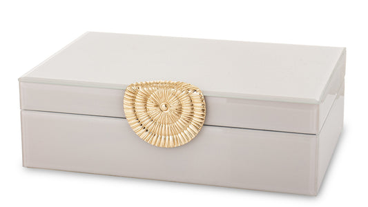 Cutie bijuterii din sticlă albă 8x24,5x17 cm, cutie elegantă pentru organizare bijuterii și cadouri speciale