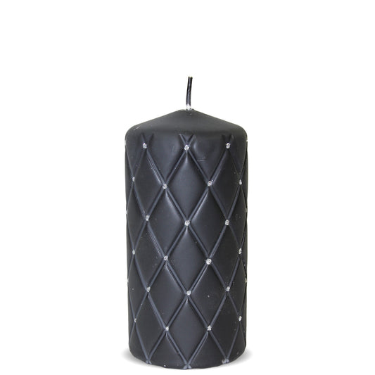 Lumânare neagră cu pietre 15x7x7 cm, decor elegant și cadou relaxant