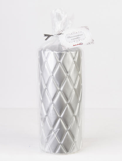 Lumânare argintie cu pietre 16,5x7x7 cm