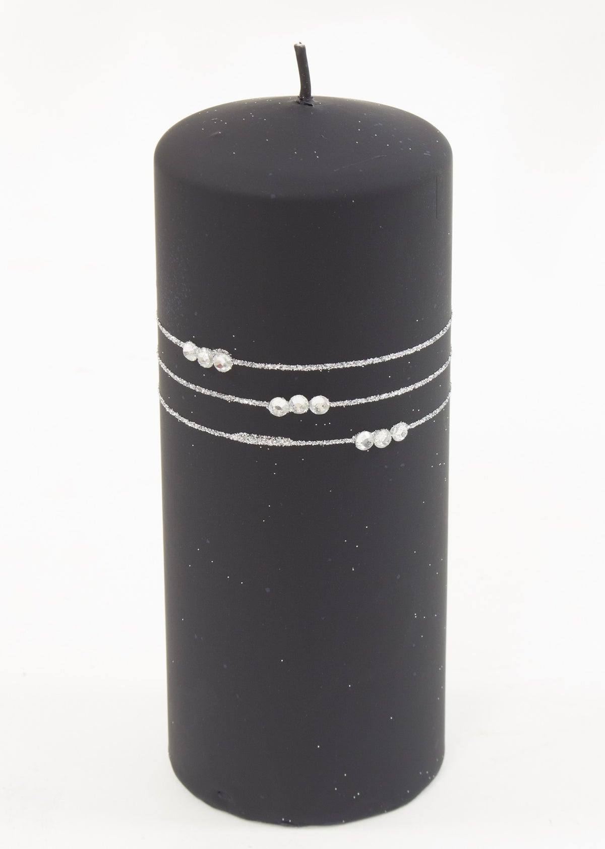 Lumânare neagră pietre decor elegant modern