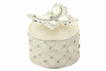 Cutie bijuterii fluture din alamă cu pietre 6x7x9,2 cm, suport elegant pentru bijuterii și cadou decorativ